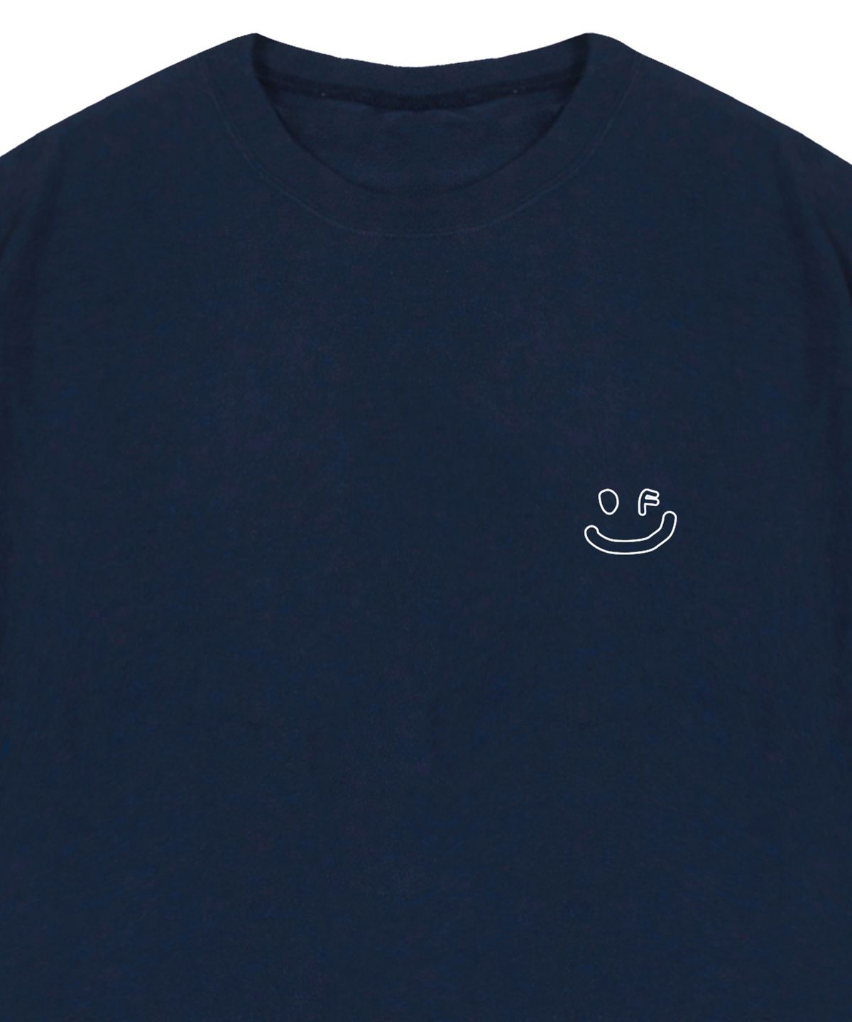 그레이버(GRAVER) [UNISEX]스몰 라인 드로잉스마일 반팔티_네이비