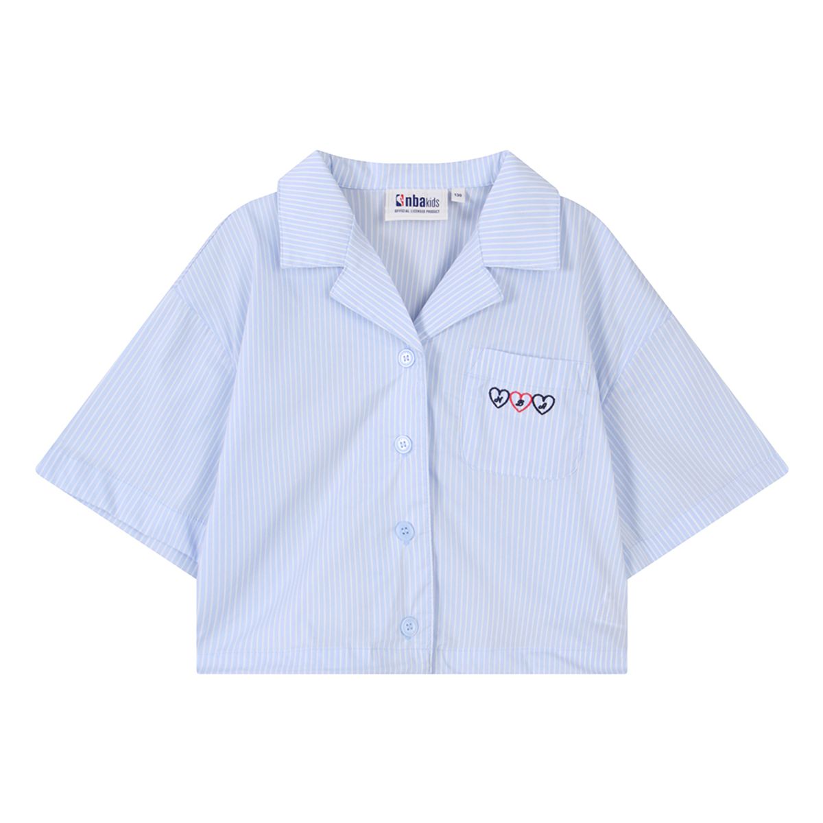 엔비에이 키즈(NBA KIDS) 여아 반소매 크롭 셔츠(K242SH610P) 라이트 블루