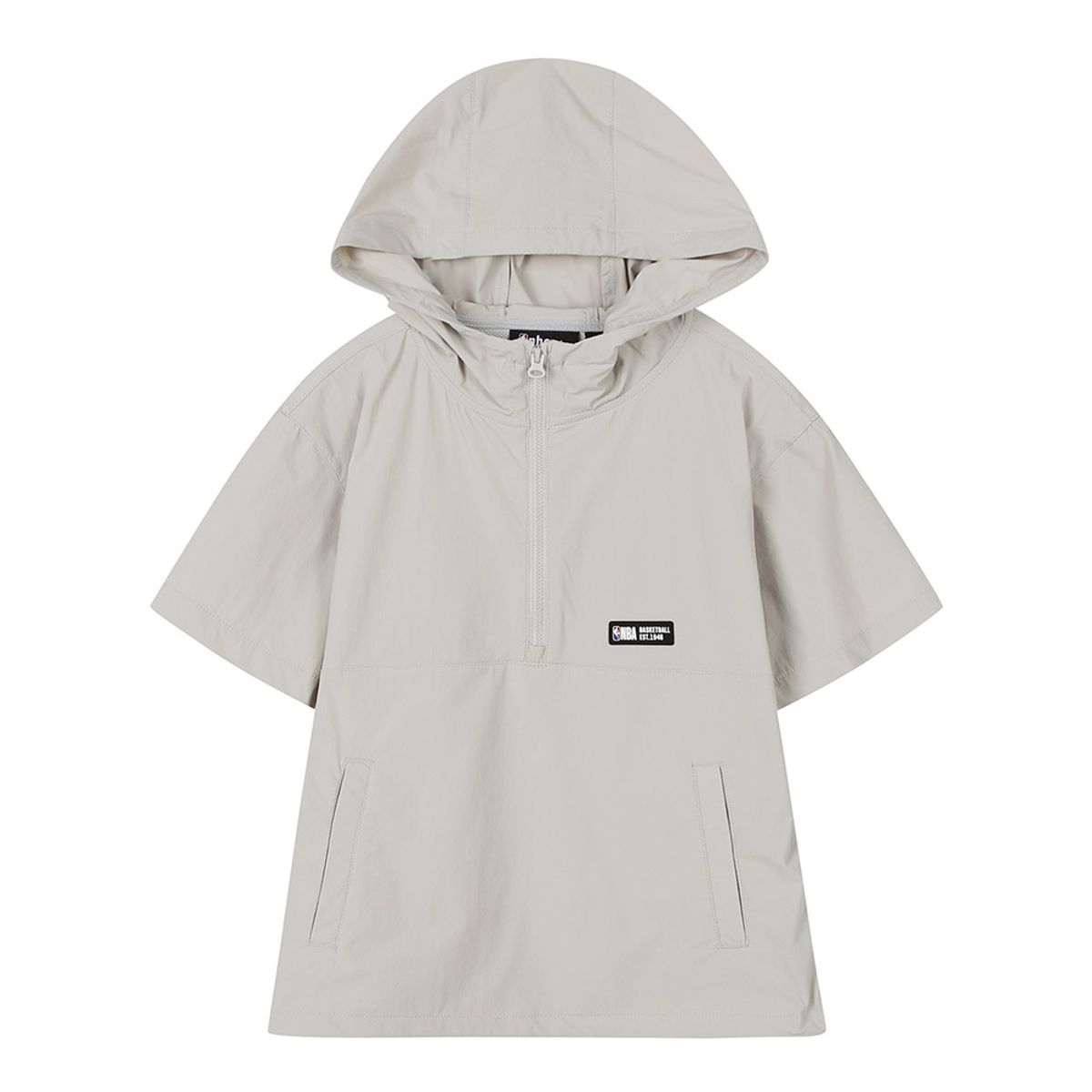 엔비에이 키즈(NBA KIDS) 스티치 반소매 아노락 후디점퍼(K242JP003P) 라이트 카키