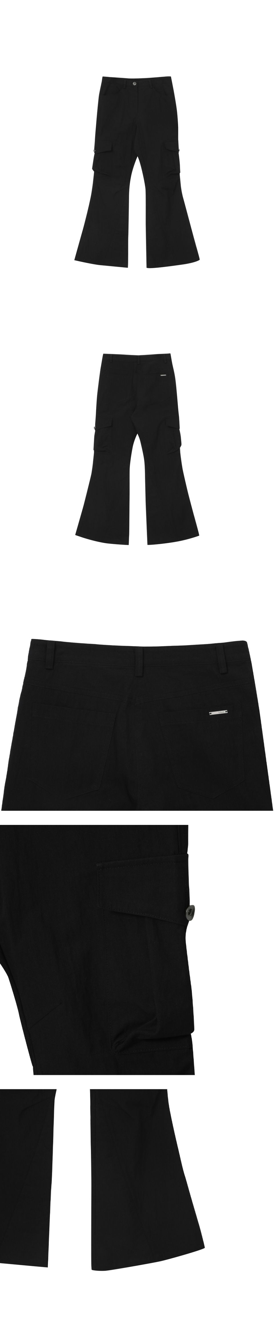 MUSINSA | MISEKI SEOUL Pocket cargo bootscut pants BLACK