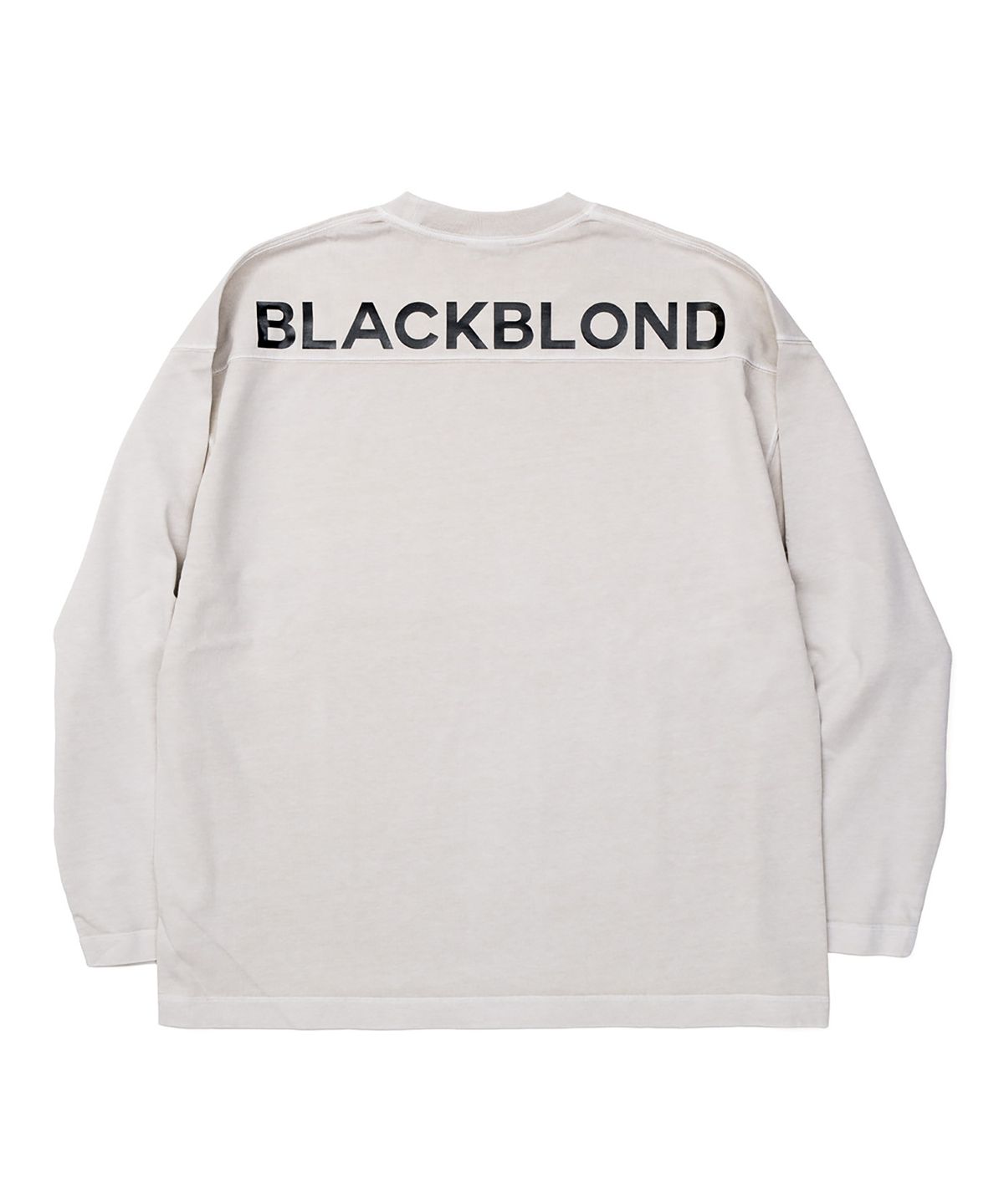 블랙블론드(BLACKBLOND) 비비디 히든 슬로건 피그먼트 긴팔티 (샌드)
