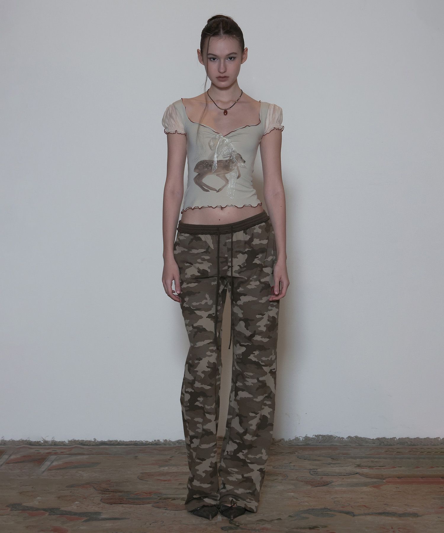 MUSINSA | SCULPTOR Heaven Camo Sweatpants Forest