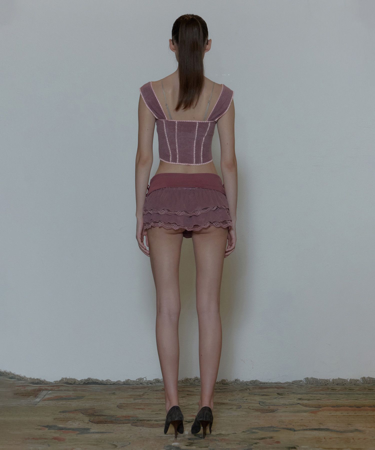 ★SCULPTOR★ Rose Terry Ruffle Skort Purple SC24S427PU MUSINSA | SCULPTOR Rose Terry Ruffle Skort Purple
