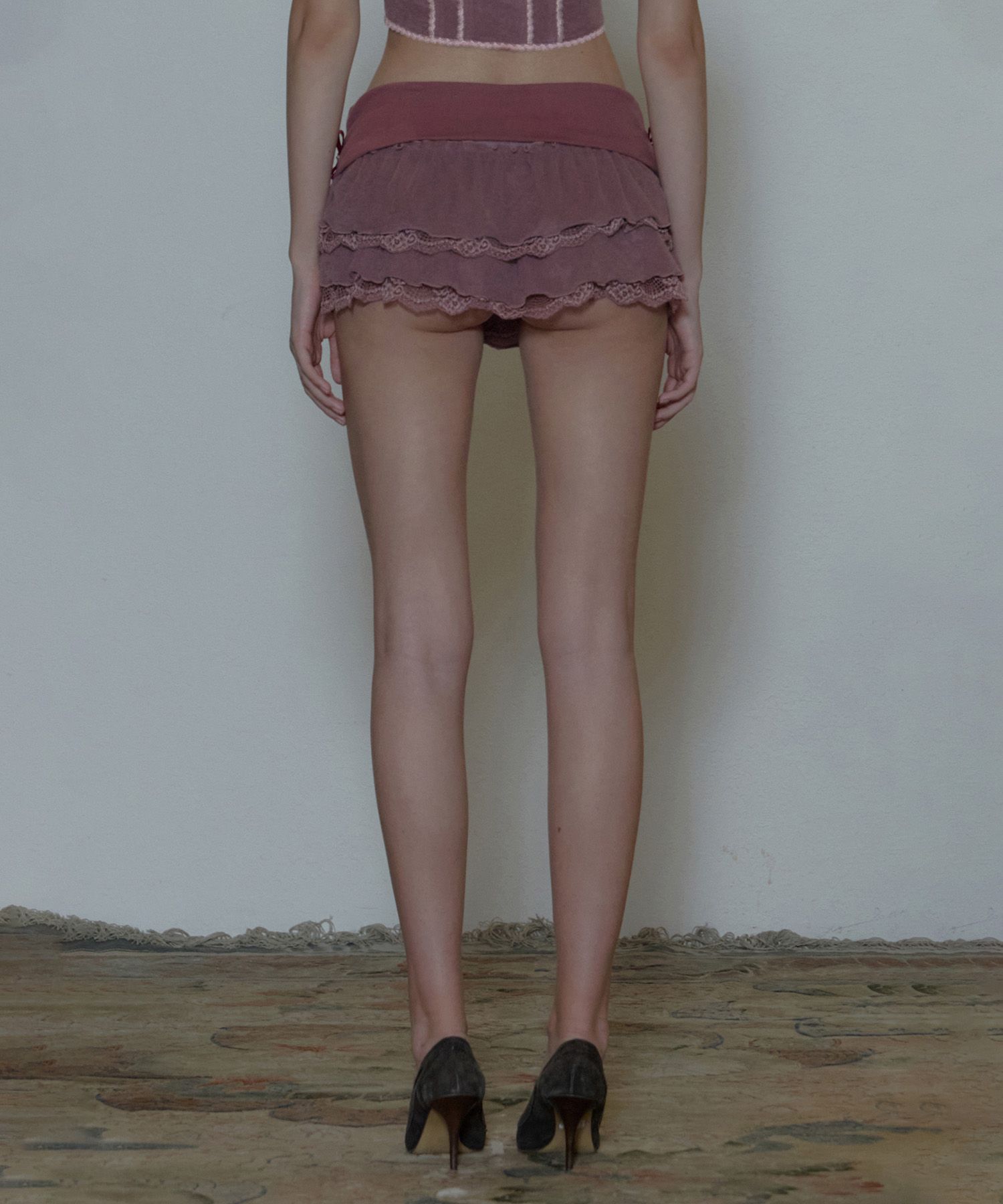 ★SCULPTOR★ Rose Terry Ruffle Skort Purple SC24S427PU MUSINSA | SCULPTOR Rose Terry Ruffle Skort Purple