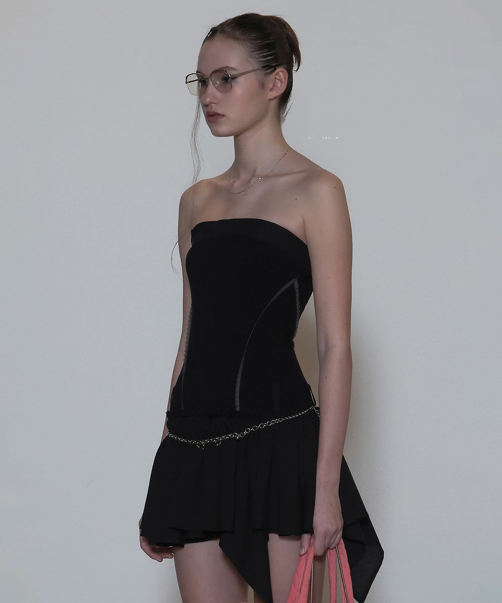 스컬프터(SCULPTOR) Tube Top Low Waist Dress Black - 사이즈 & 후기  