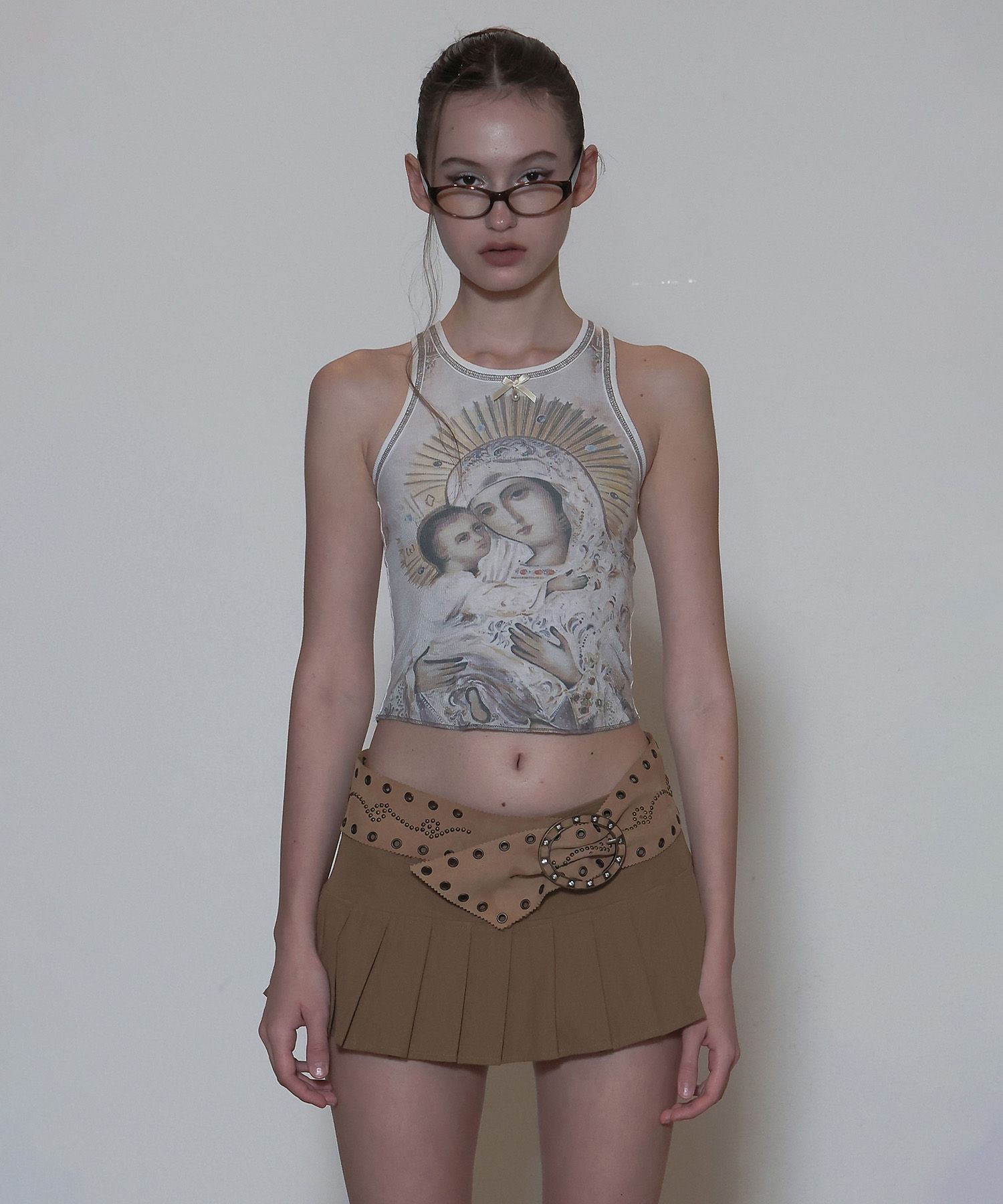 【2025春夏新色】 MUSINSA | SCULPTOR Maria Tear Drop Tank Top Dirty Peach/Raw トップス