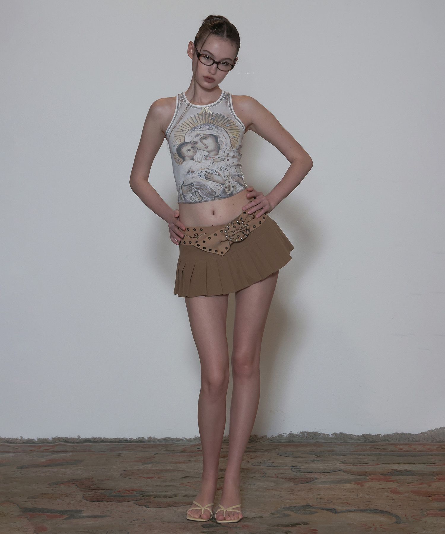 MUSINSA | SCULPTOR Maria Tear Drop Tank Top Latte/Mocha