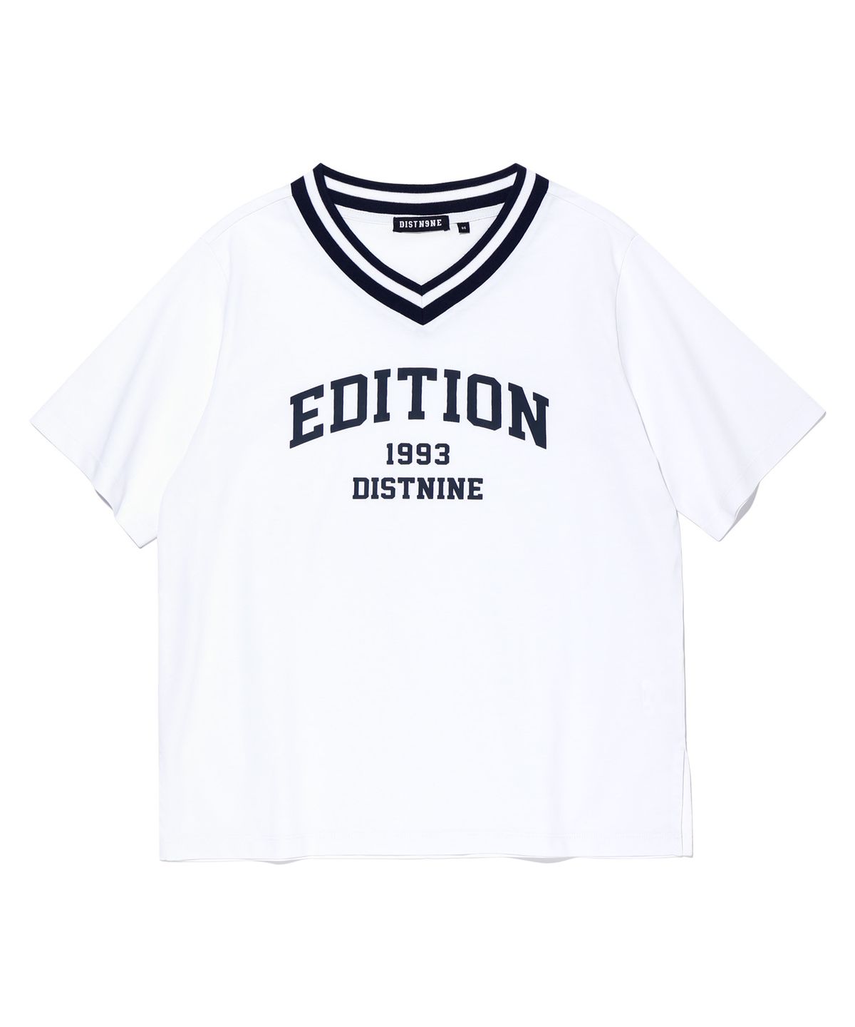 디스트나인(DISTN9NE) 브이넥 에디션 반팔티 WHITE (LO2TF272-002)