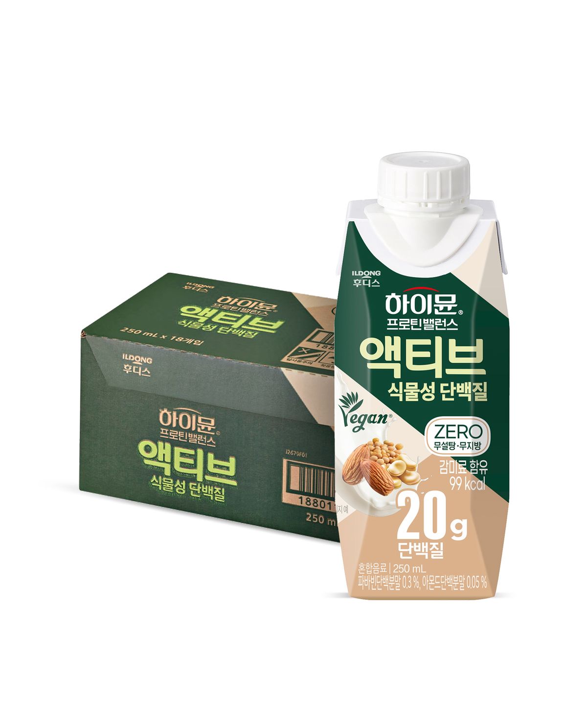 하이뮨(HIMMUNE) 프로틴 밸런스 액티브 식물성 제로 18입 1박스
