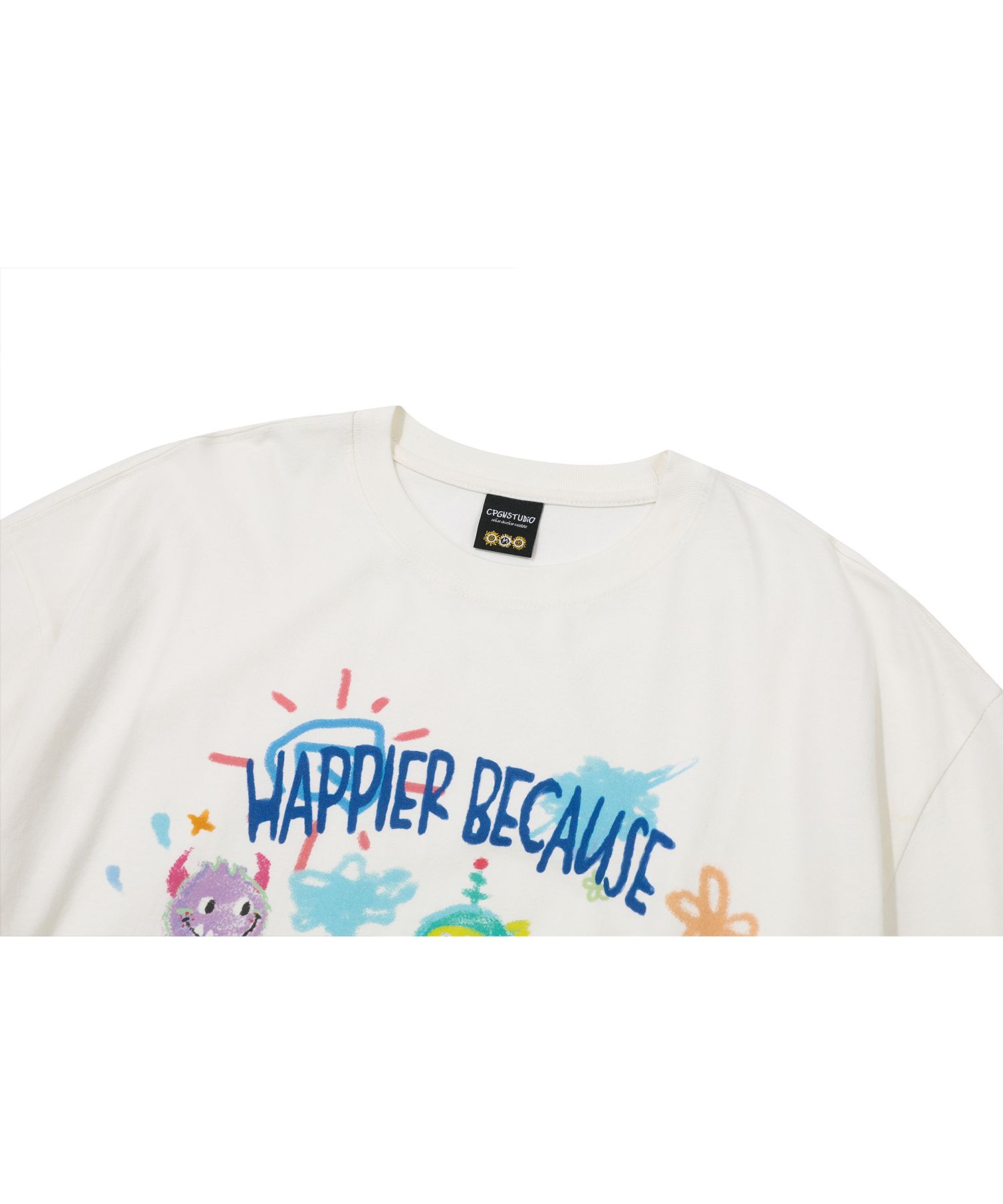 【CPGN STUDIO】25SS★ DTP Happy Dolphin Short Sleeve Tee MUSINSA | CPGN STUDIO DTP Happy Day Short Sleeve T-shirt Cream