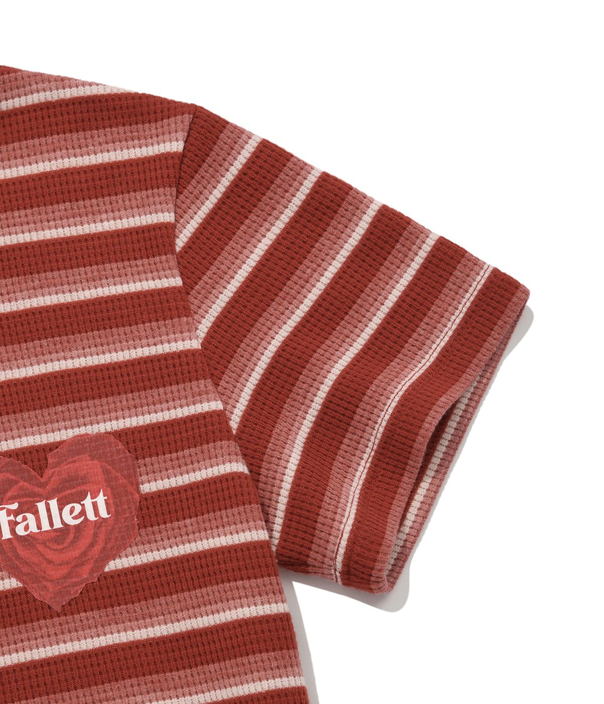 팔렛(FALLETT) 하트 로고 스트라이프 반팔티 레드