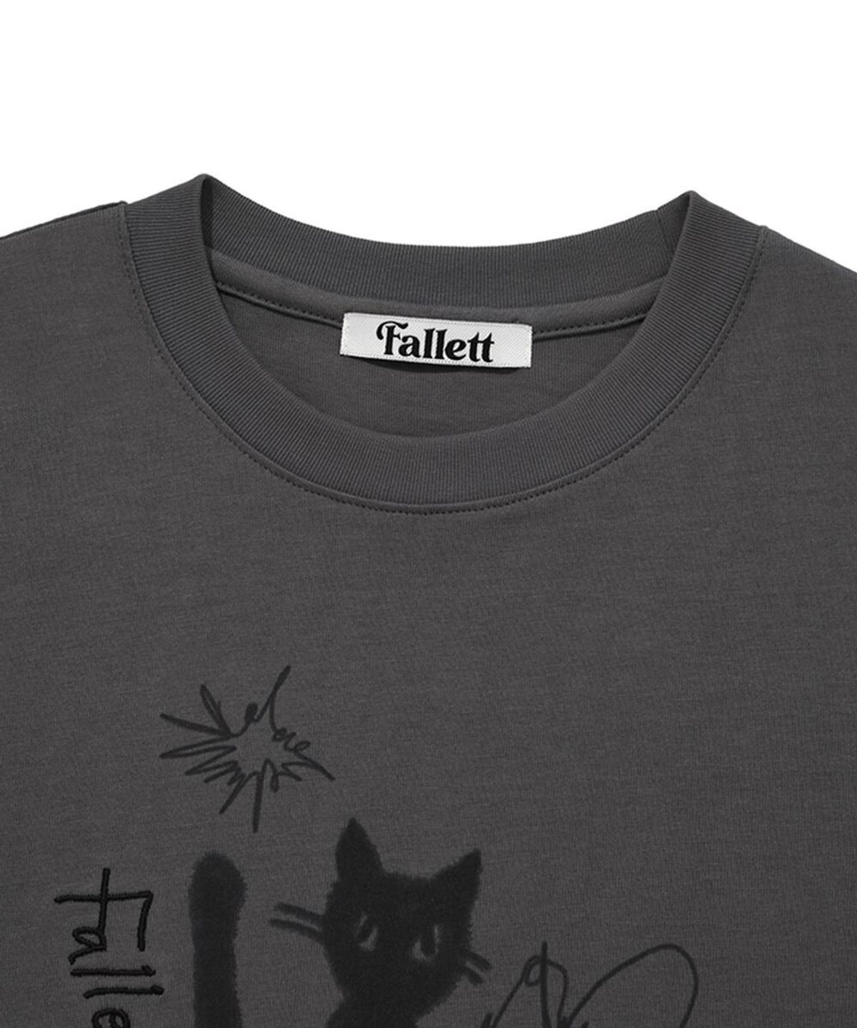 팔렛(FALLETT) 나이트 네로 크롭 반팔티 차콜