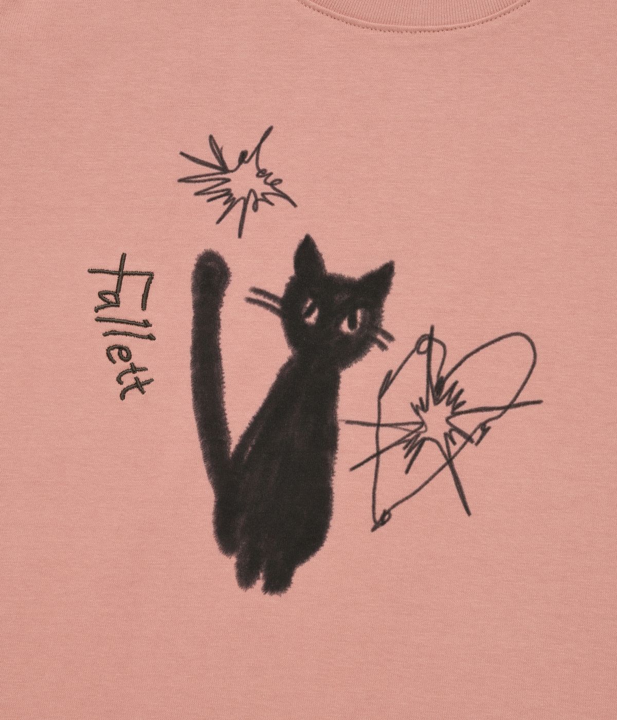 팔렛(FALLETT) 나이트 네로 크롭 반팔티 핑크