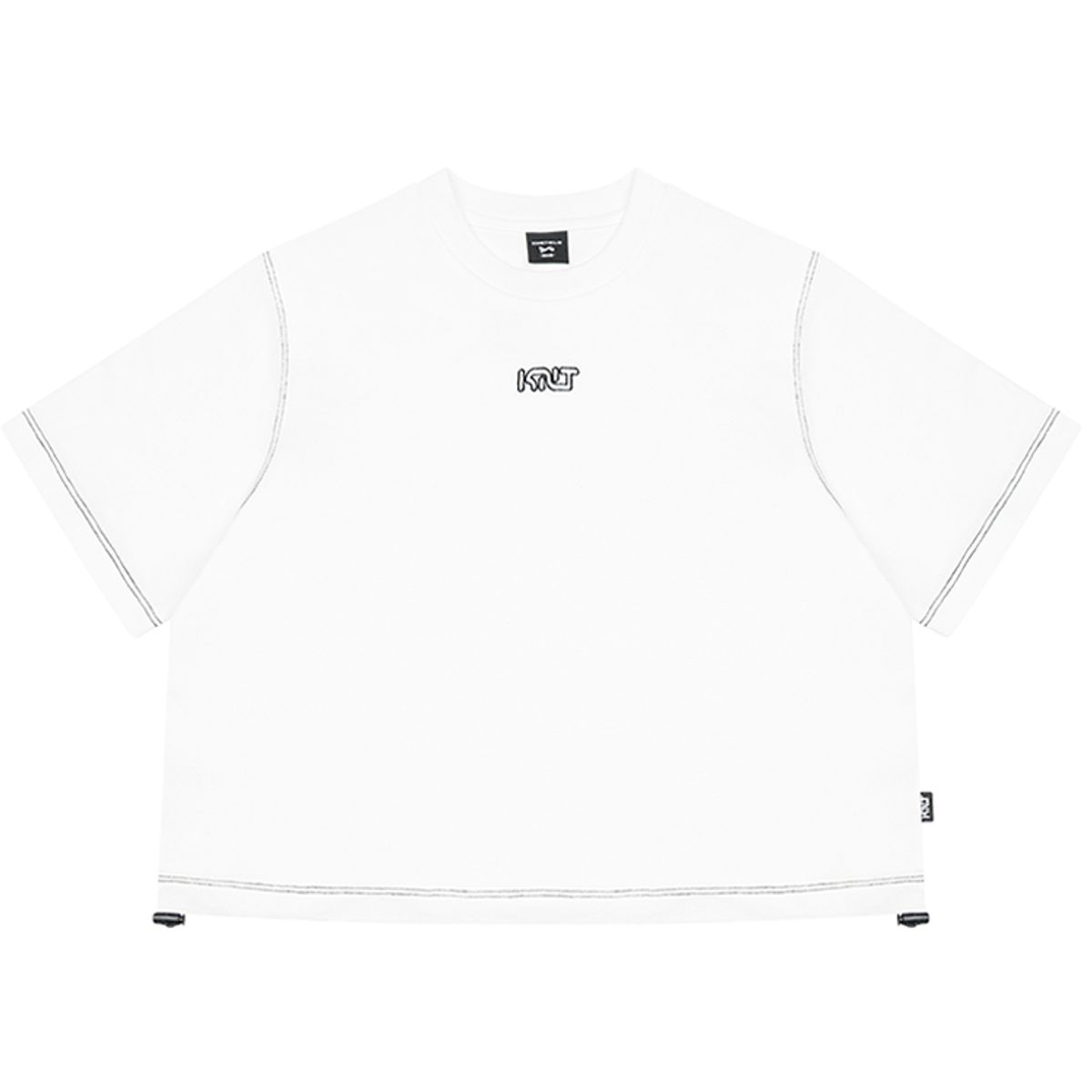 키네티클로(KINETICLO) 스트링 크롭 티셔츠(O.WHITE)
