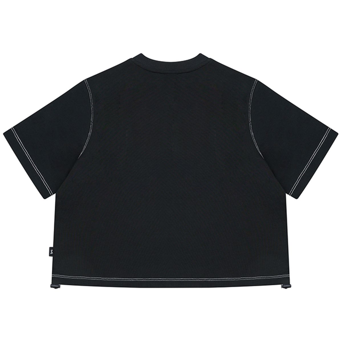 키네티클로(KINETICLO) 스트링 크롭 티셔츠(BLACK )