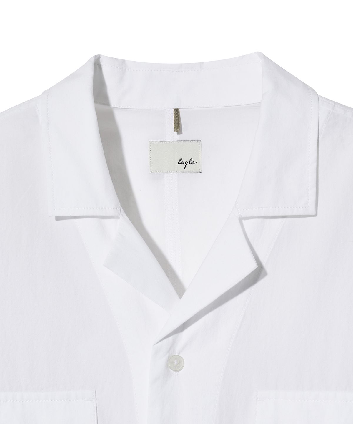 다이아몬드 레이라(DIAMOND LAYLA) [COOL COTTON] 3-Stitch Open Collar Cotton 1/2 Shirt  S135  White
