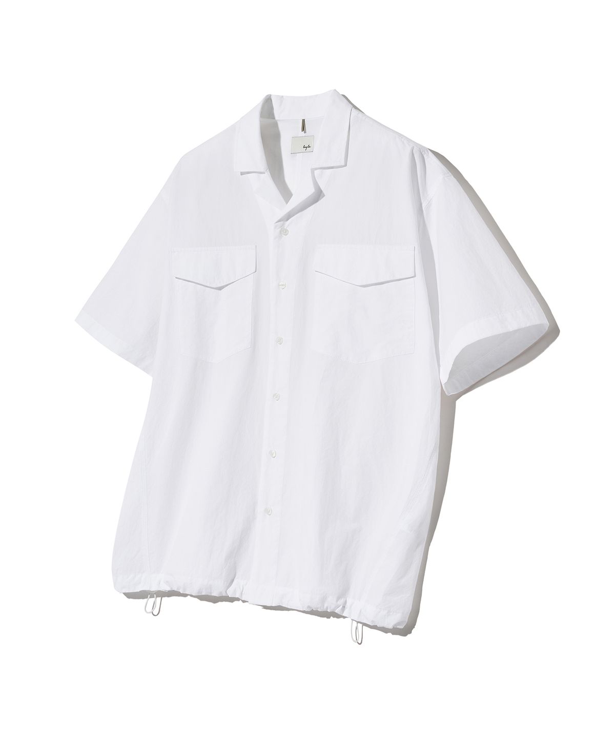다이아몬드 레이라(DIAMOND LAYLA) [COOL COTTON] 3-Stitch Open Collar Cotton 1/2 Shirt  S135  White