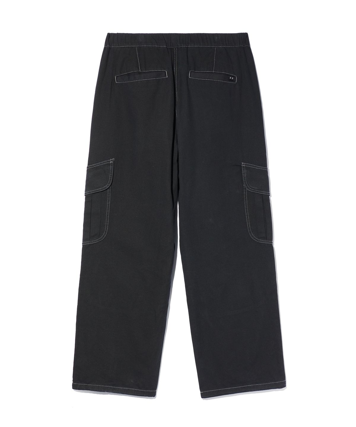 크리틱(CRITIC) BEBE X HALF DOUBLE KNEE POCKET COTTON PANTS BLACK