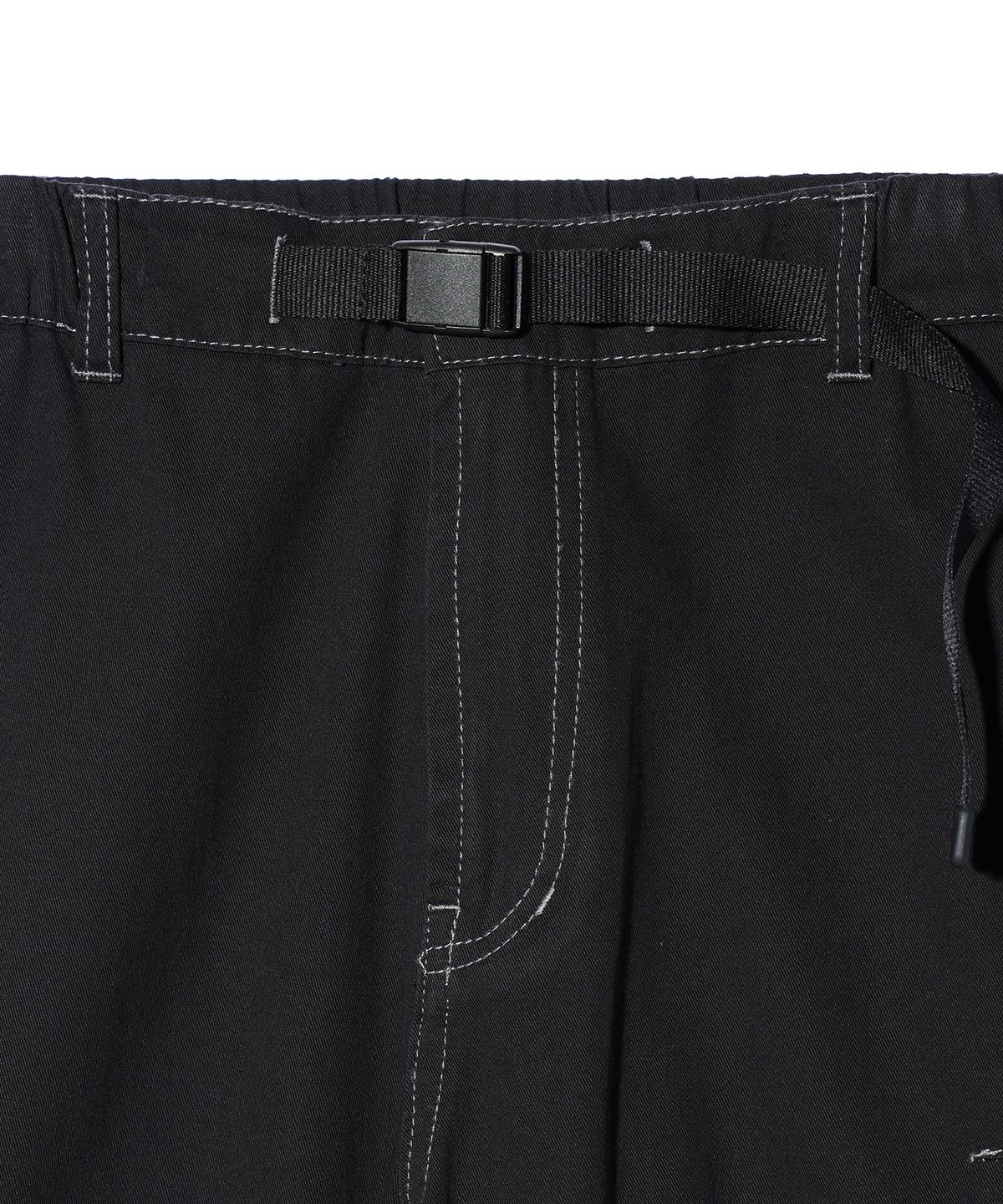 크리틱(CRITIC) BEBE X HALF DOUBLE KNEE POCKET COTTON PANTS BLACK