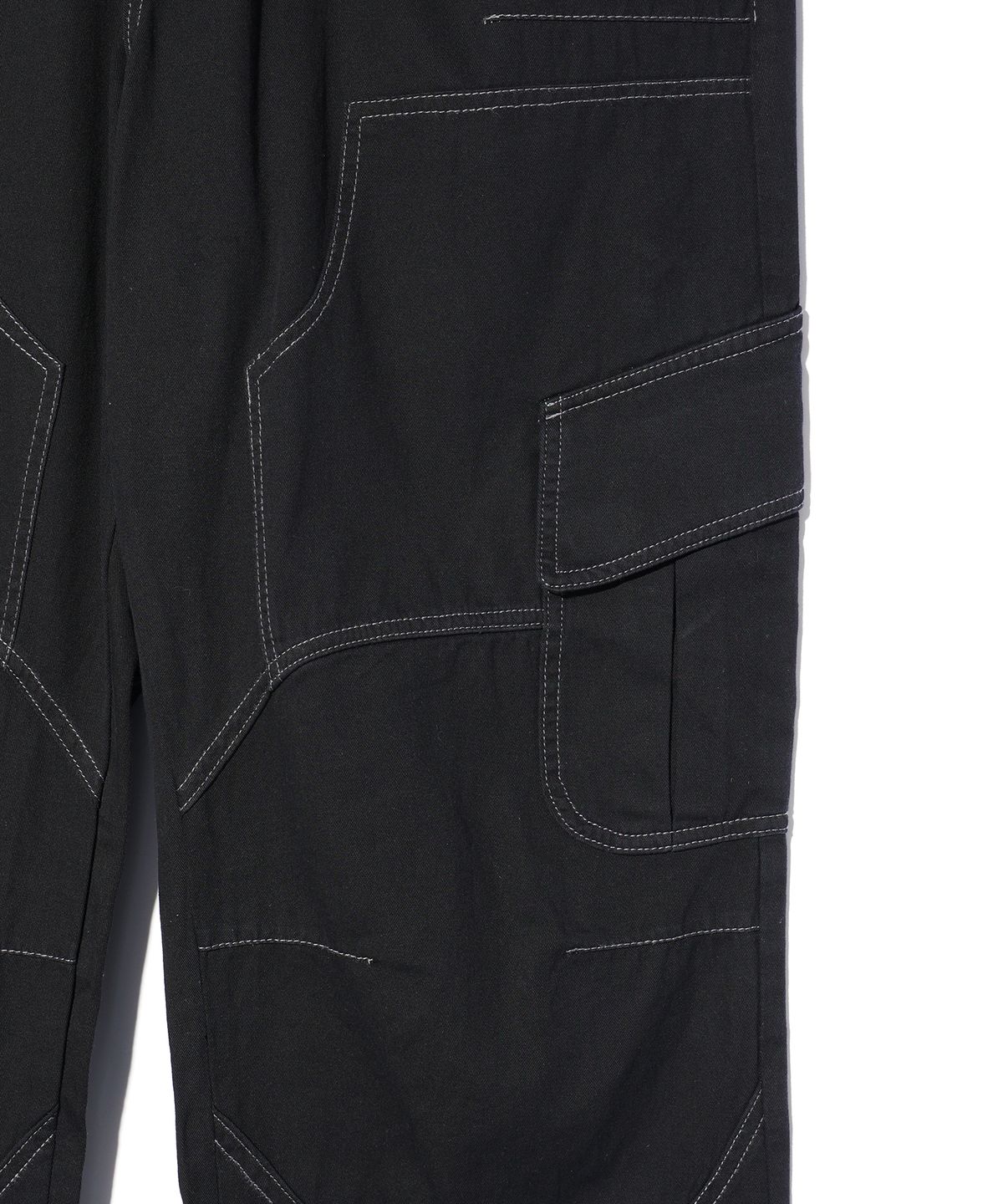 크리틱(CRITIC) BEBE X HALF DOUBLE KNEE POCKET COTTON PANTS BLACK
