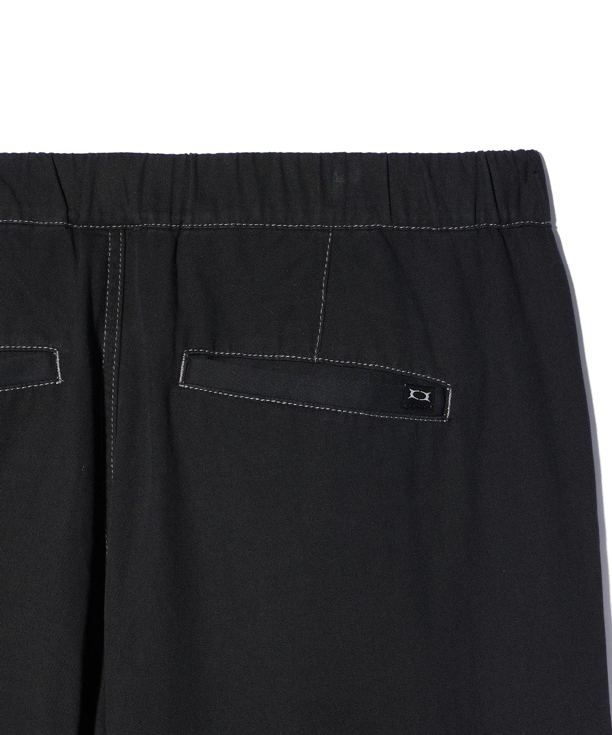 크리틱(CRITIC) BEBE X HALF DOUBLE KNEE POCKET COTTON PANTS BLACK