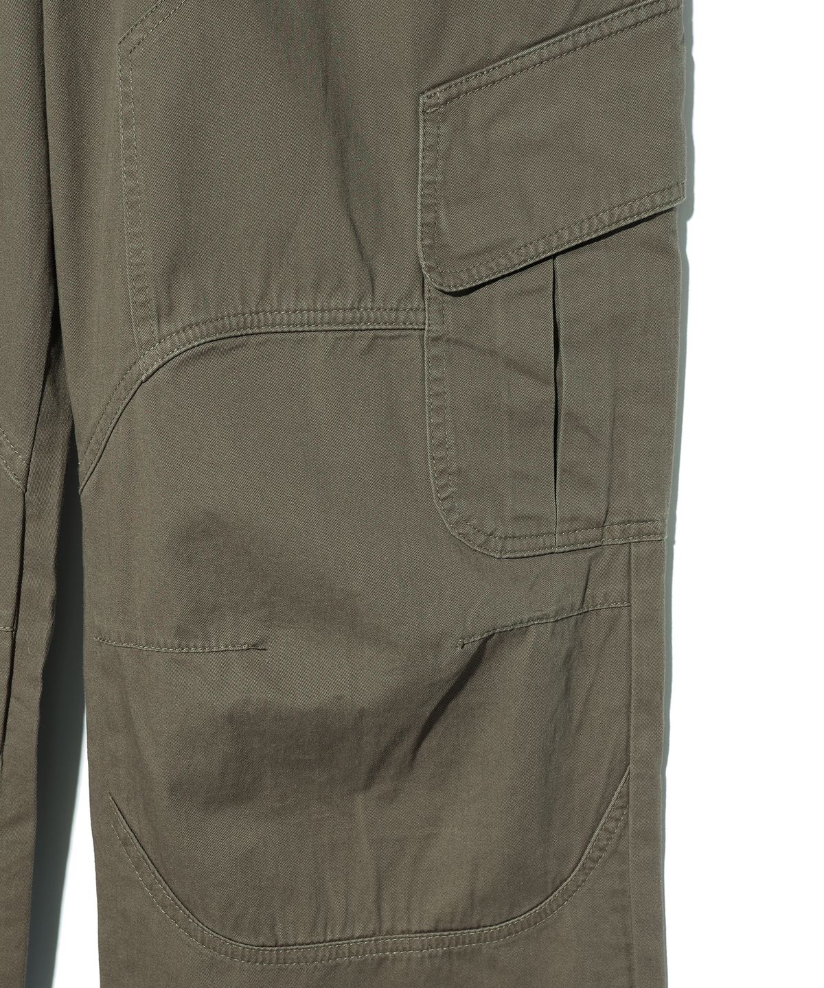 크리틱(CRITIC) BEBE X HALF DOUBLE KNEE POCKET COTTON PANTS KHAKI