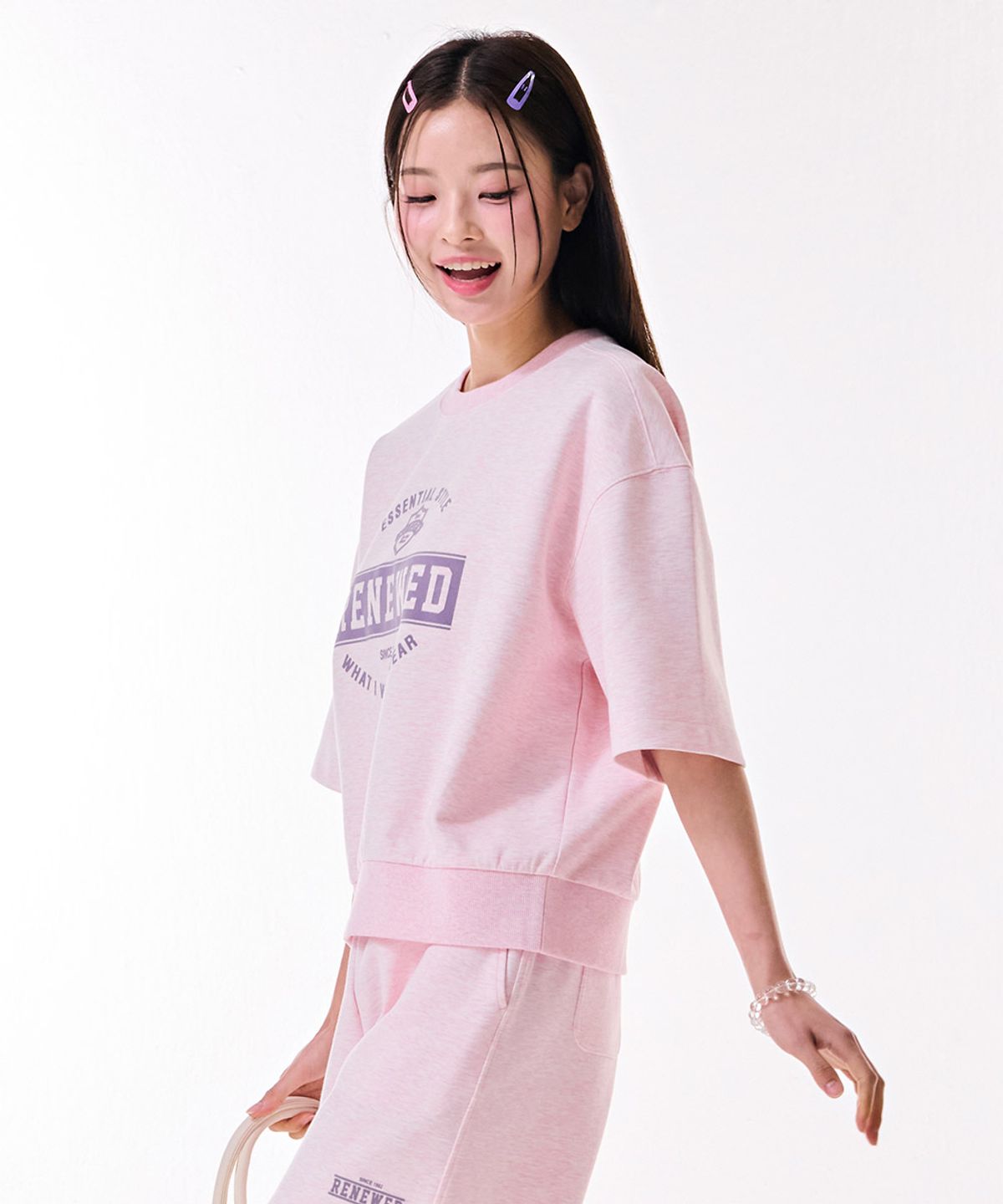 체이스컬트(CHASECULT) 여성 아치형 그래픽 5부 티셔츠-DBRG5873C0P