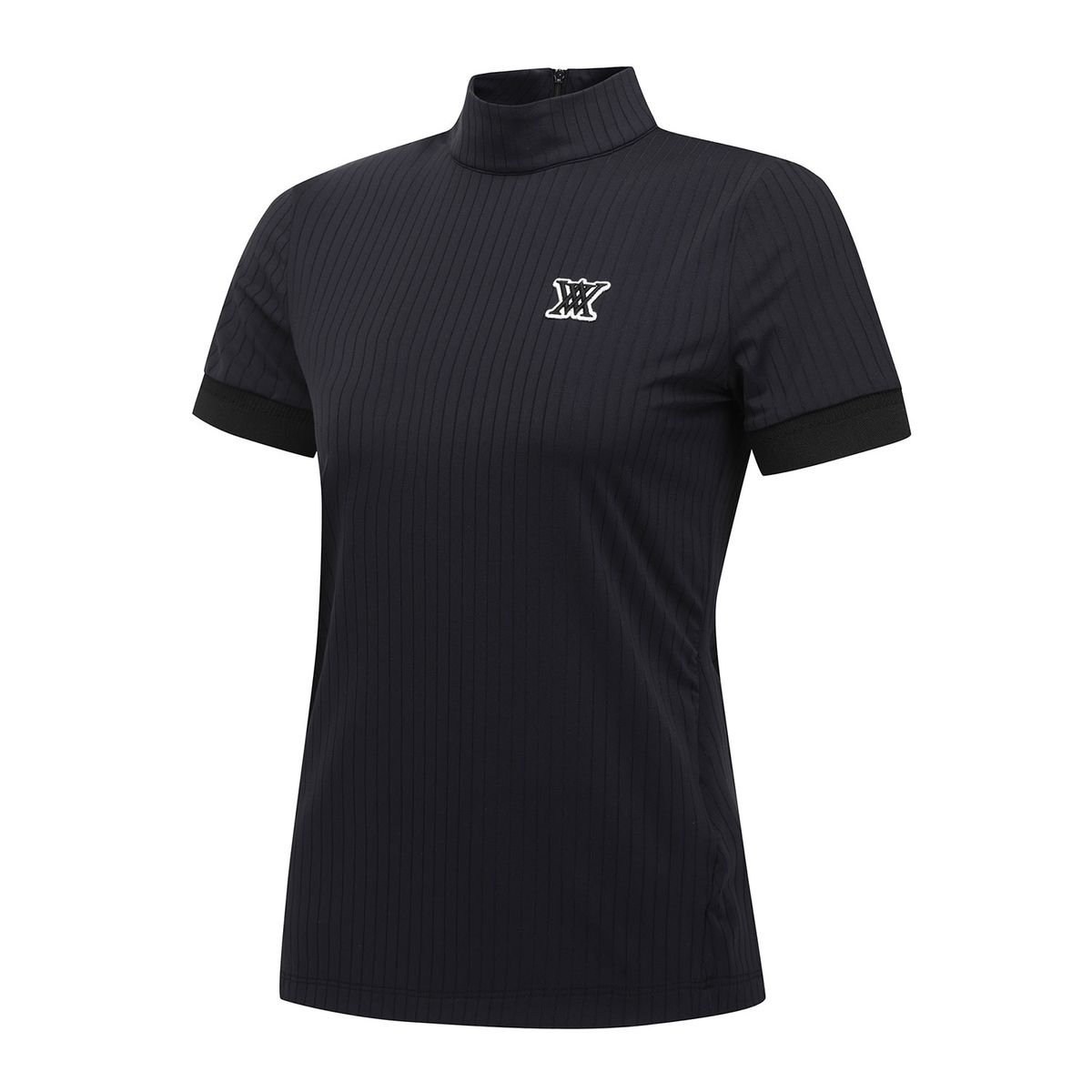 어뉴골프(ANEW GOLF) WOMEN HIGH NECK ZIPPER POINT SHOT T-SHIRT_BK