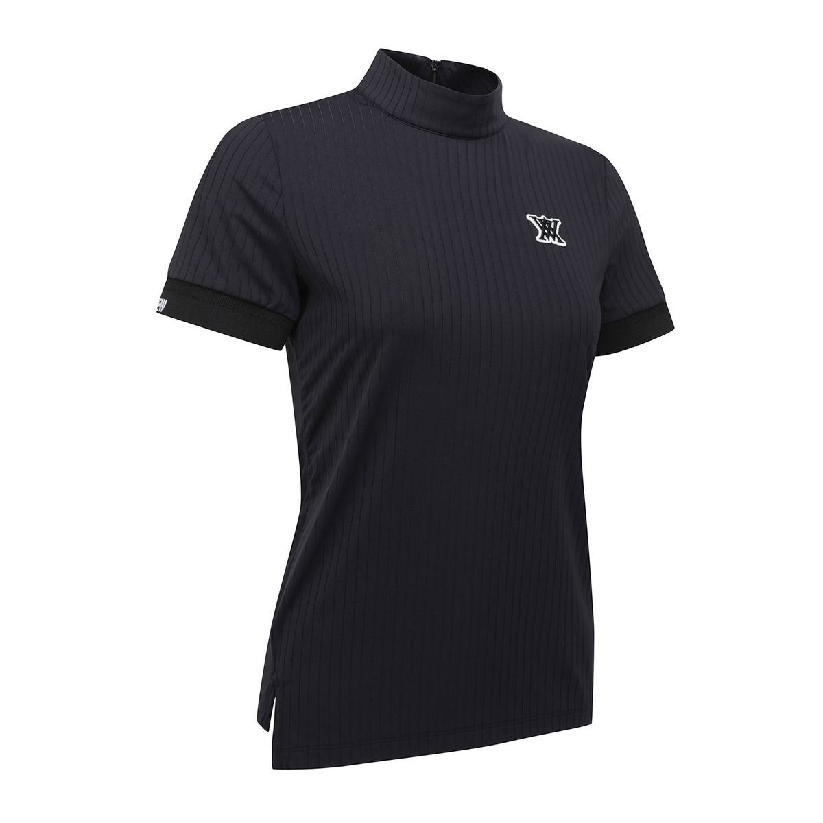 어뉴골프(ANEW GOLF) WOMEN HIGH NECK ZIPPER POINT SHOT T-SHIRT_BK