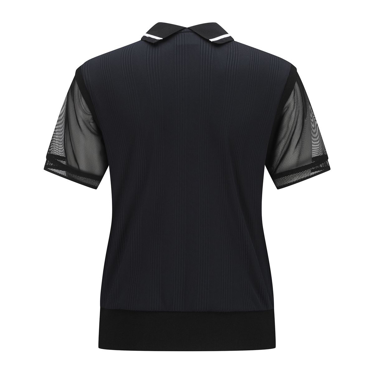 어뉴골프(ANEW GOLF) WOMEN SHOULDER MESH POINT SHORT T-SHIRT_BK