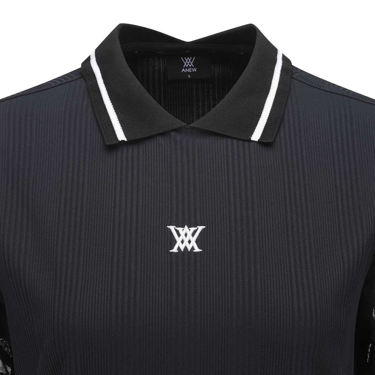 어뉴골프(ANEW GOLF) WOMEN SHOULDER MESH POINT SHORT T-SHIRT_BK
