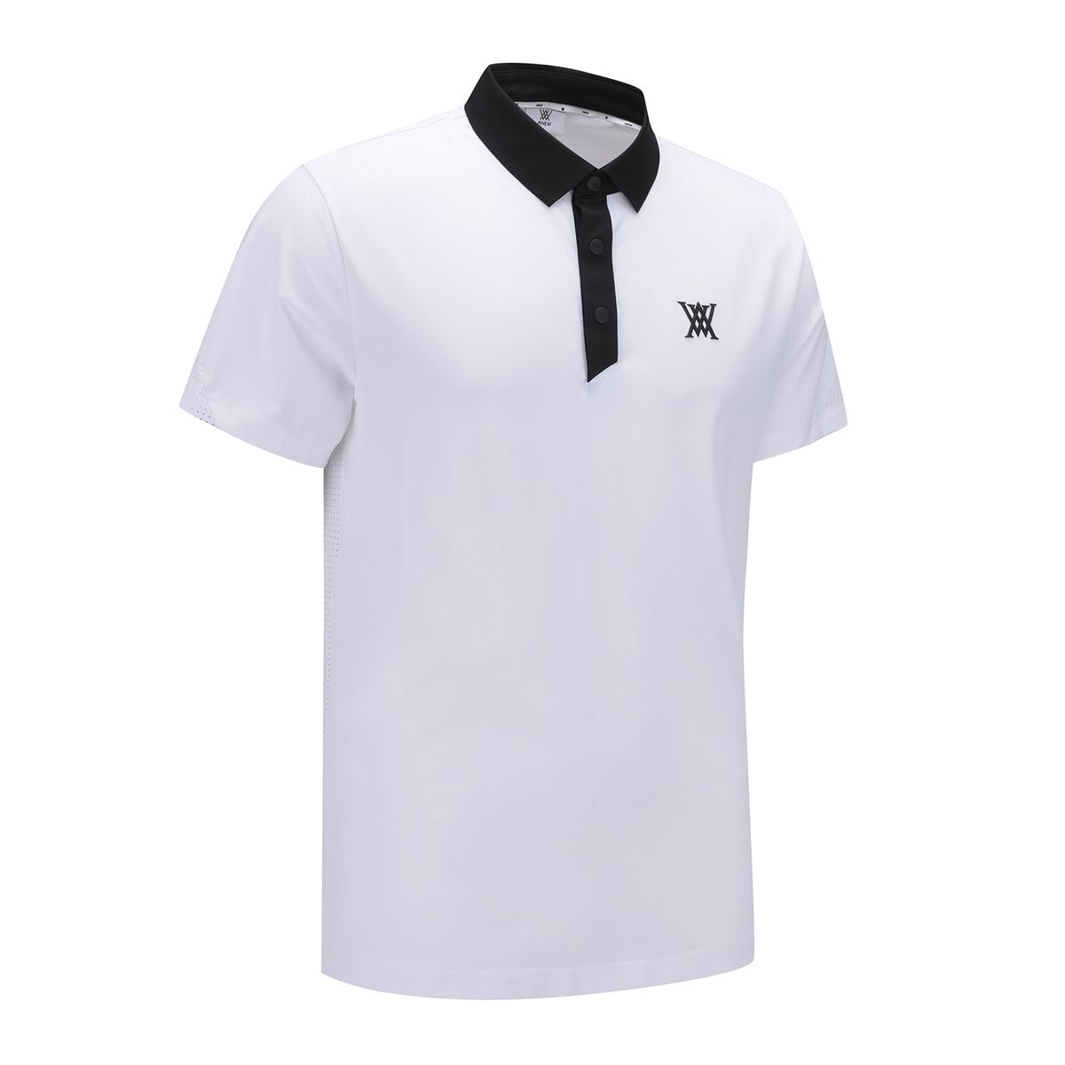어뉴골프(ANEW GOLF) MEN BACK FABRIC BLOCK SHORT T-SHIRT_WH