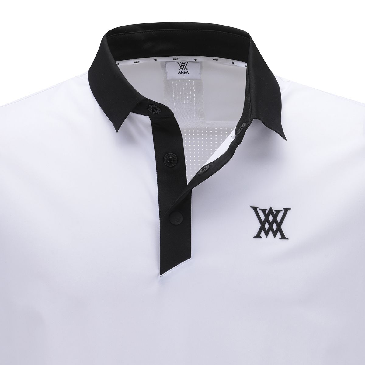 어뉴골프(ANEW GOLF) MEN BACK FABRIC BLOCK SHORT T-SHIRT_WH