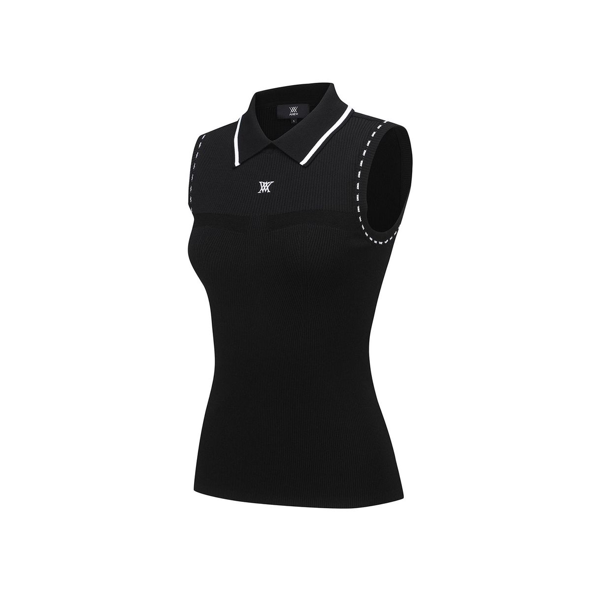 어뉴골프(ANEW GOLF) WOMEN SLEEVELESS COLLARED SWEATER_BK