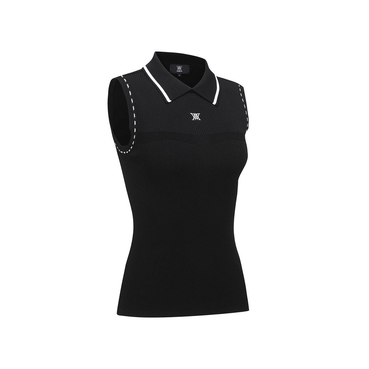 어뉴골프(ANEW GOLF) WOMEN SLEEVELESS COLLARED SWEATER_BK