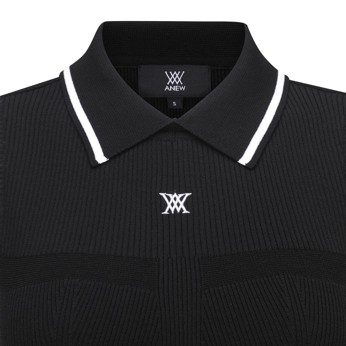 어뉴골프(ANEW GOLF) WOMEN SLEEVELESS COLLARED SWEATER_BK