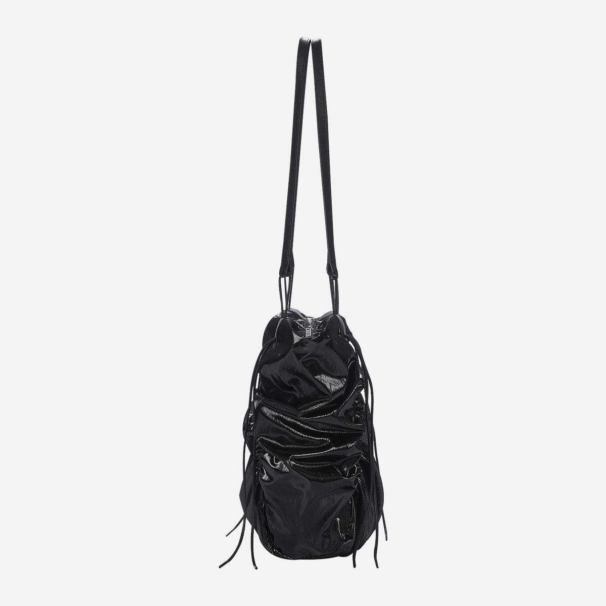 콰니(KWANI) Deborah Ruched Bag Black