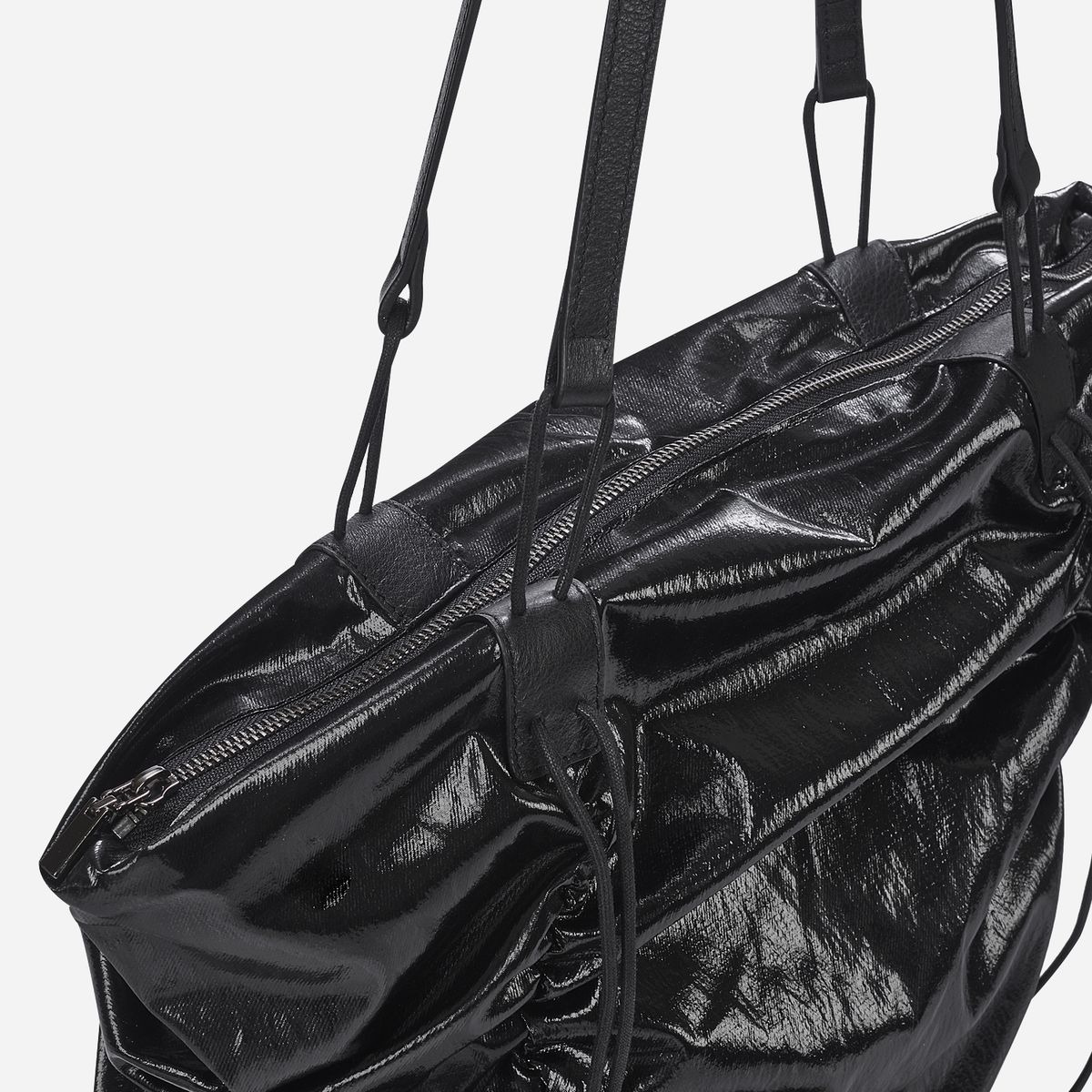 콰니(KWANI) Deborah Ruched Bag Black