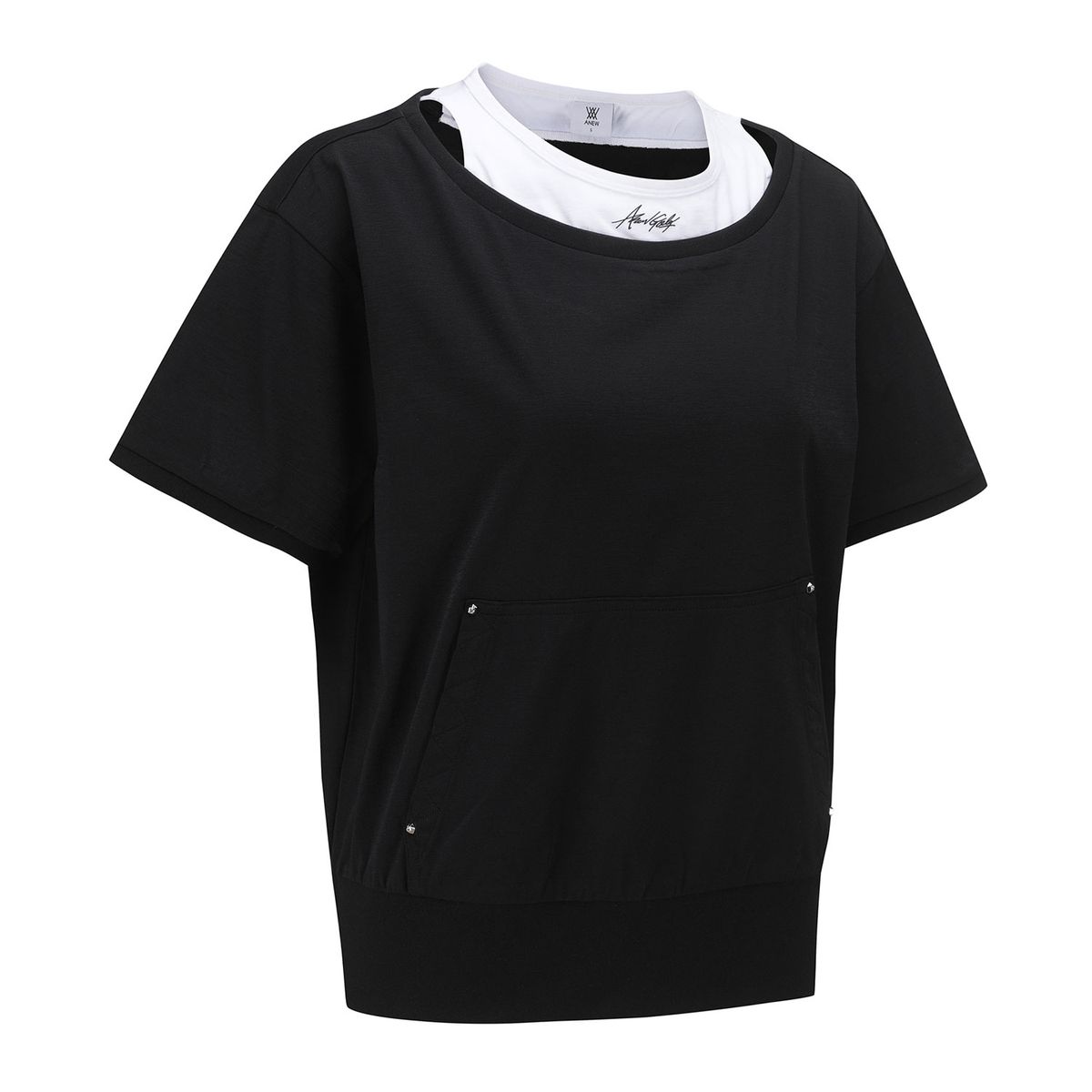 어뉴골프(ANEW GOLF) WOMEN LAYERED DETAIL SHIRT_BK