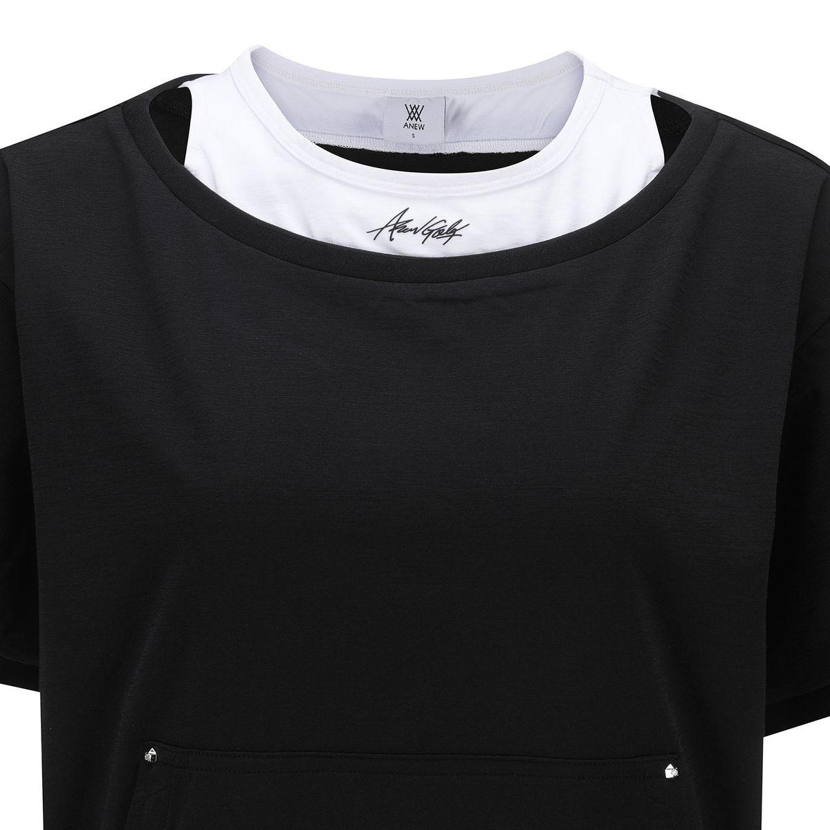 어뉴골프(ANEW GOLF) WOMEN LAYERED DETAIL SHIRT_BK