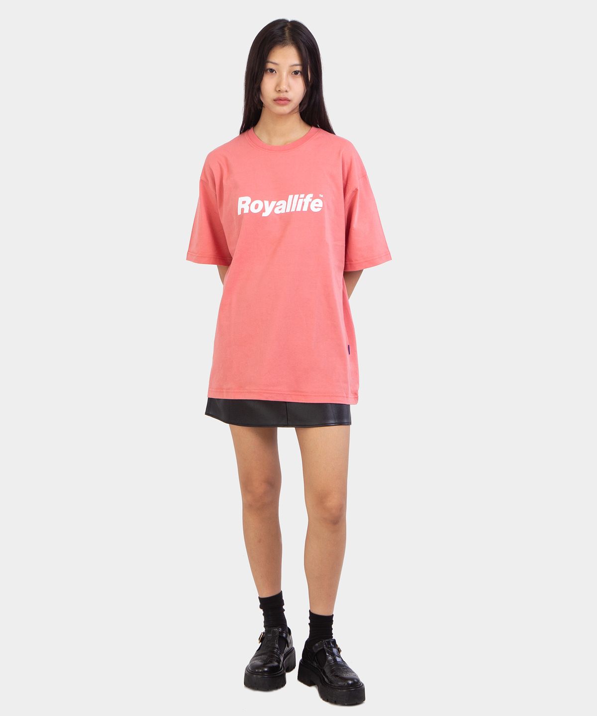 로얄라이프(ROYALLIFE) 오리지널 로고 오버핏 반팔티 (RL001 OG LOGO TEE) - PINK