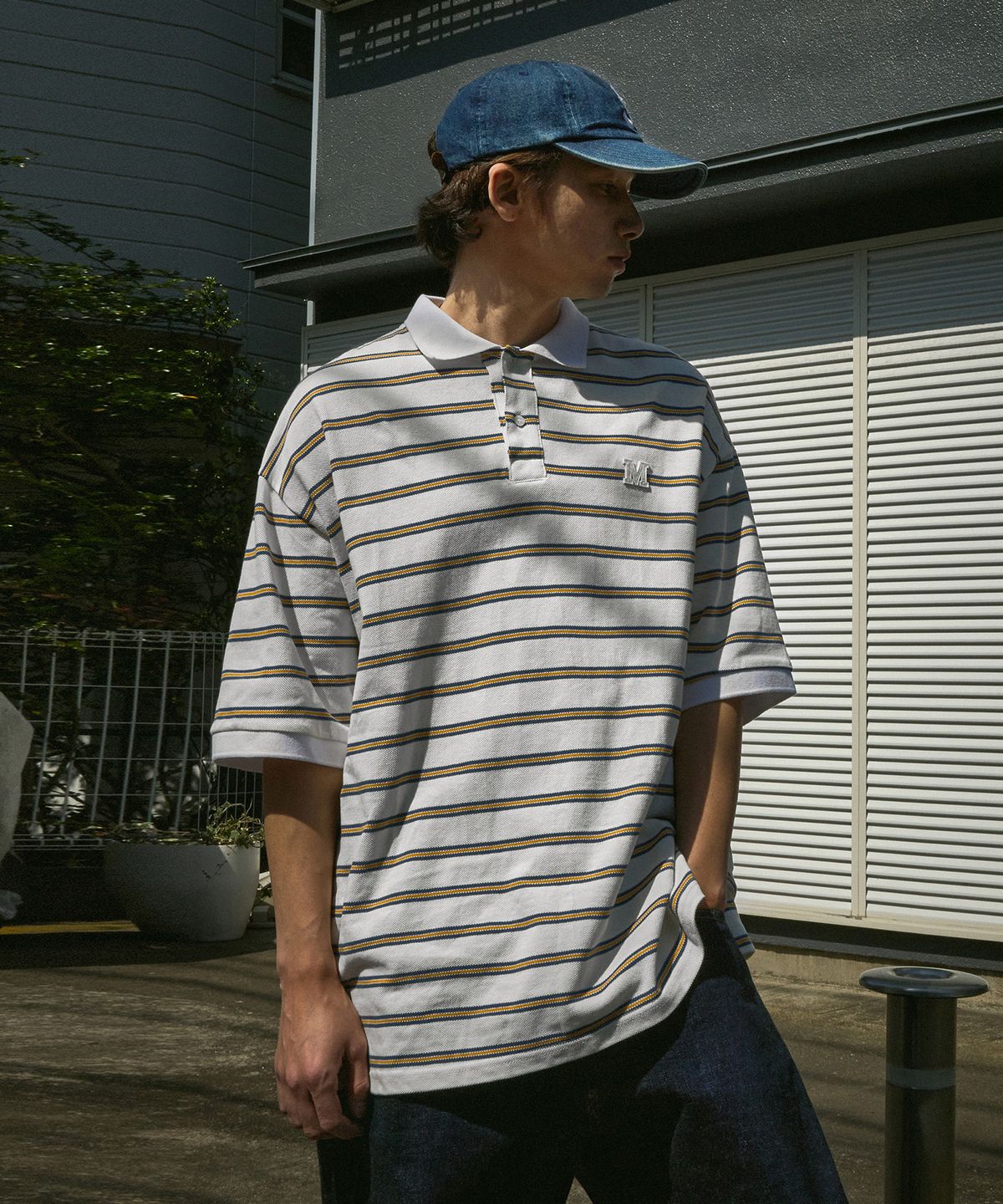 미니멀프로젝트(MINIMALPROJECT) 스트라이프 카라 반팔티 MKT103 [WHITE]