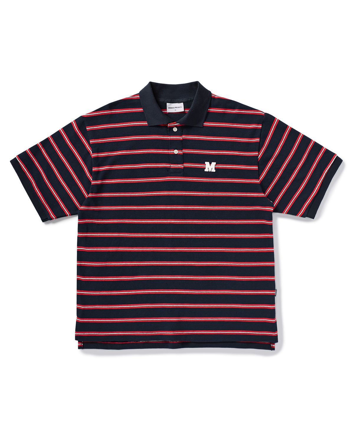 미니멀프로젝트(MINIMALPROJECT) 스트라이프 카라 반팔티 MKT103 [NAVY]