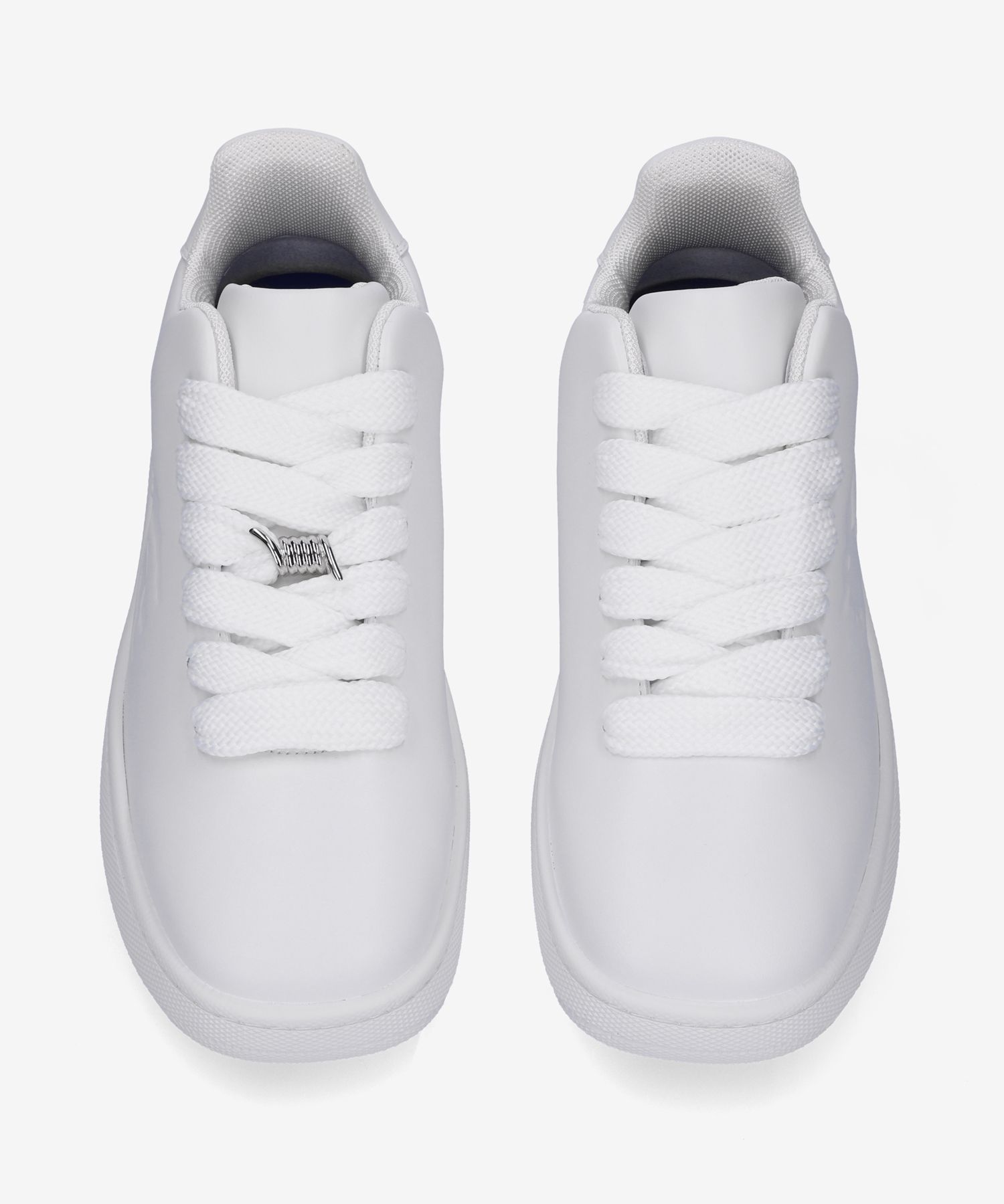 MUSINSA | BURBERRY Leather Box Sneakers - White / 8083326