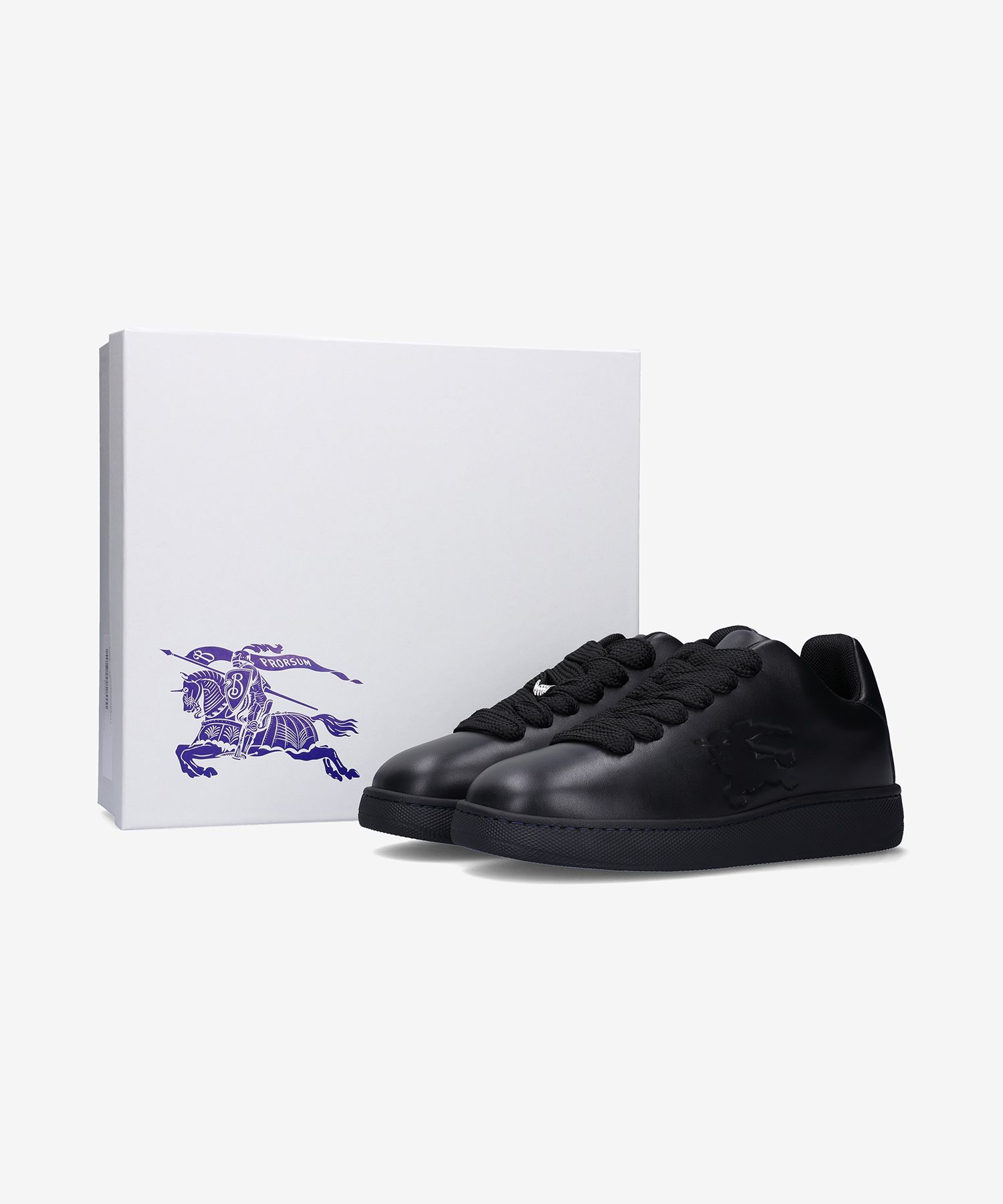 スニーカー Burberry SS25 Black leather Box sneakers (8083325 A1189) MUSINSA | BURBERRY Leather Box Sneakers - Black / 8083325