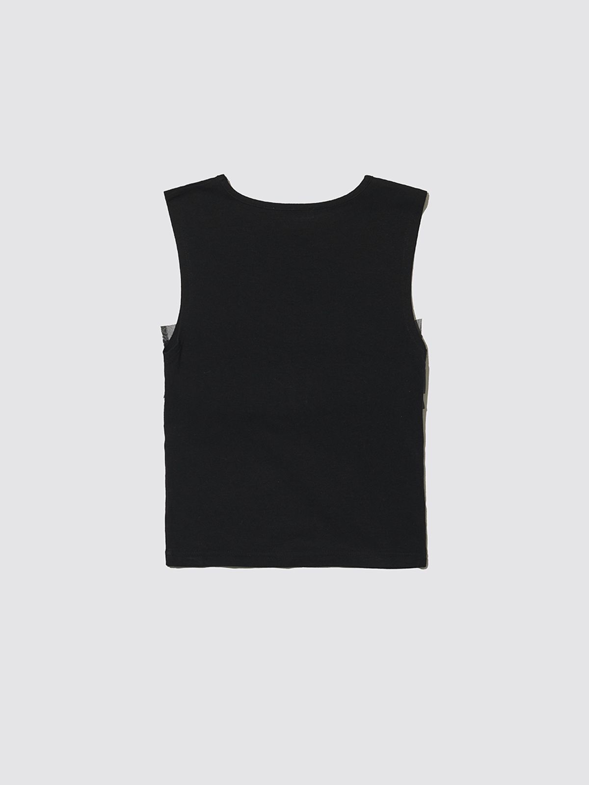 민더리(MEENDERI) RUFFLE LACE SLEEVELESS TOP - BLACK