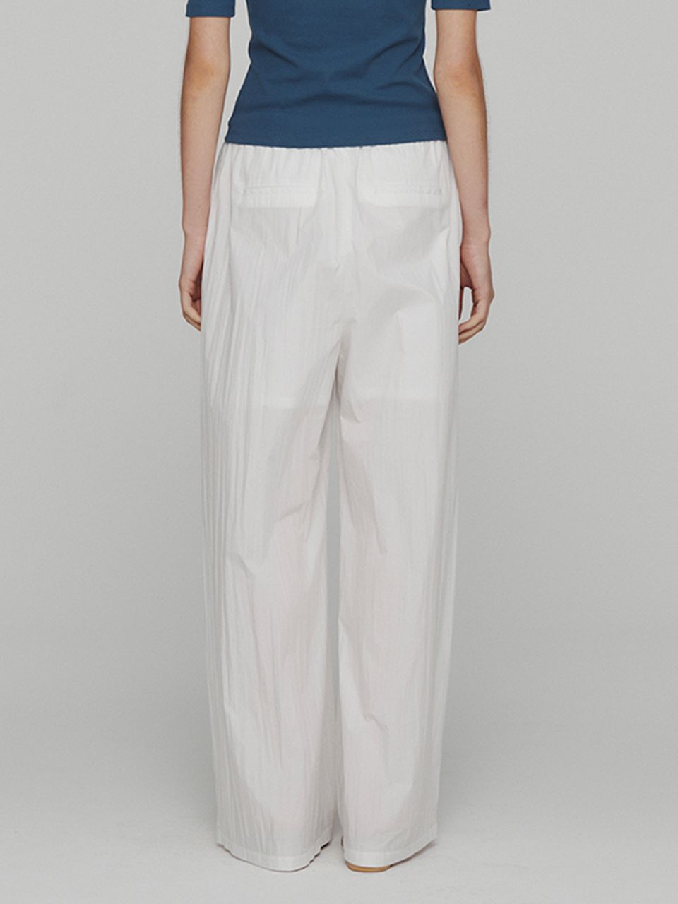 【BAON】Mamiko pintuck string wide cotton banding pants Amomento Shirring Banding Pants in Black | Parallel
