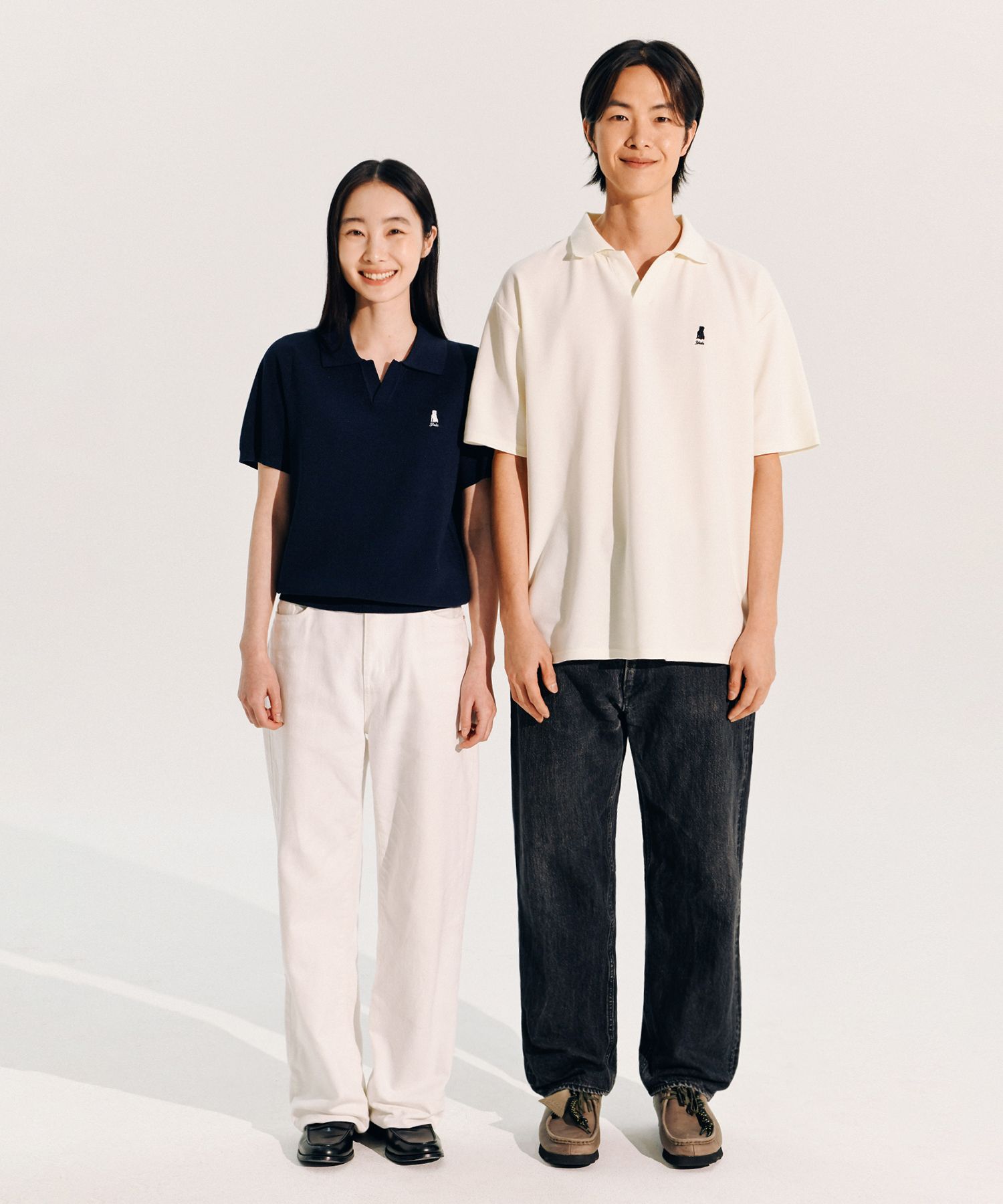 ☆YALE☆ COMFORT COOL SLIT NECK POLO KNIT IVORY YEM1KT110AIV MUSINSA | YALE Women's Comfort Cool Slit Neck Polo Knit