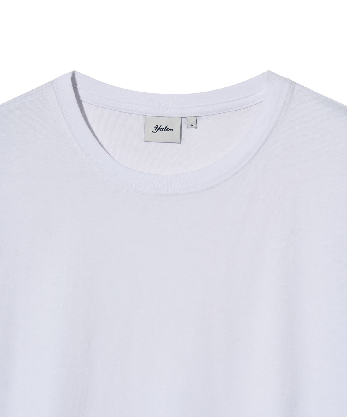 예일(YALE) [PREMIUM COTTON] 기자 코튼 반팔티셔츠 화이트