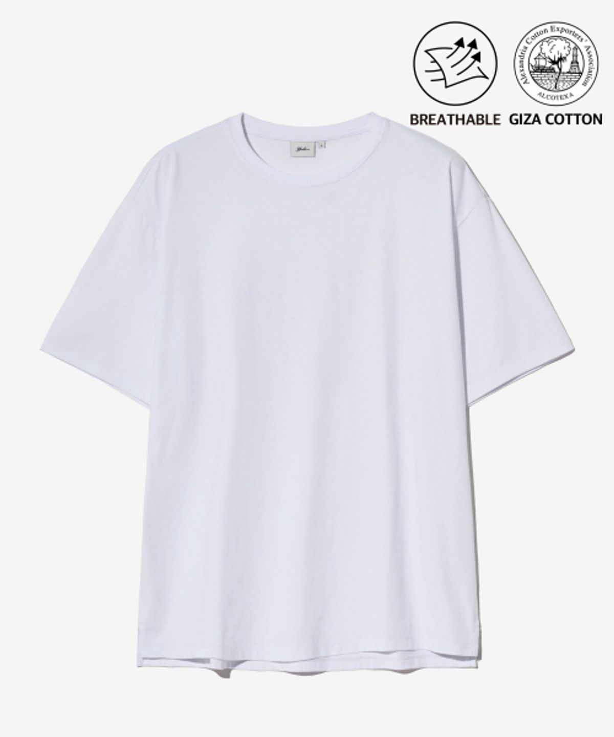 예일(YALE) [PREMIUM COTTON] 기자 코튼 반팔티셔츠 화이트
